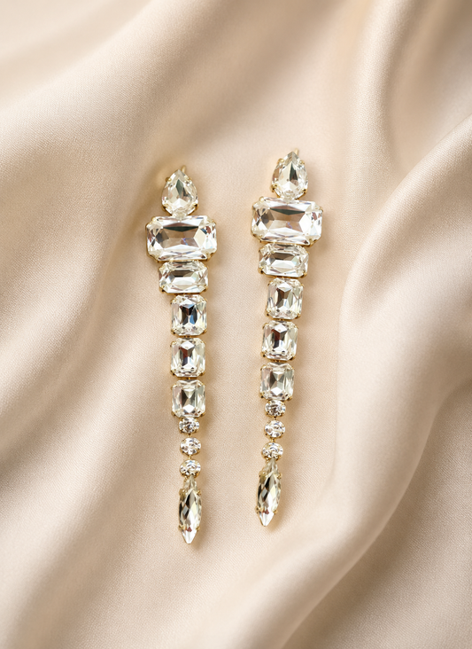 Cascading Crystal Statement Drop Earrings