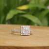 1.50 CT Princess Cut Moissanite Halo Engagement Ring in 925 Silver / 10K & 14K Gold