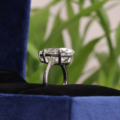 8.08 CT Pear Cut Moissanite Solitaire Engagement Ring in 925 Silver / 10K & 14K Gold