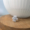 5.41 CT Round Cut Moissanite Halo Engagement Ring with Pear & Round Side Stones | Finora Jewelry
