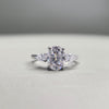 1.67 CT Oval Cut Moissanite Three Stone Engagement Ring with Pear Side Stones | 925 Silver & 10K/14K Gold | Finora Jewelry