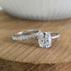 3.99 CT Cushion Cut Moissanite Engagement Ring with Pavé Band | Colorless VVS | 925 Silver & Gold | Finora Jewelry
