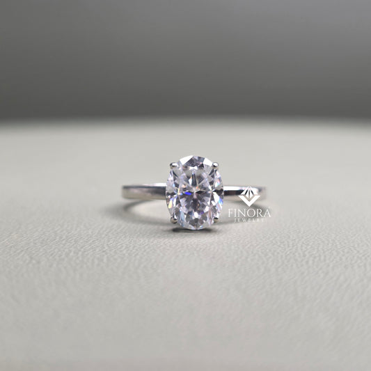Cushion Cut Moissanite Engagement Ring