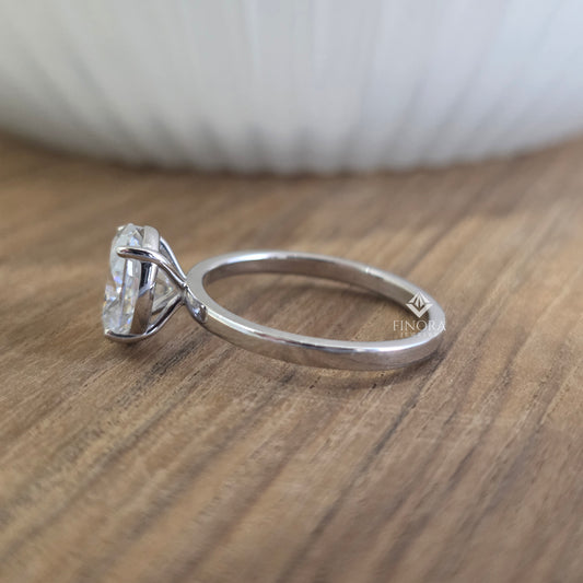 Cushion Cut Moissanite Engagement Ring