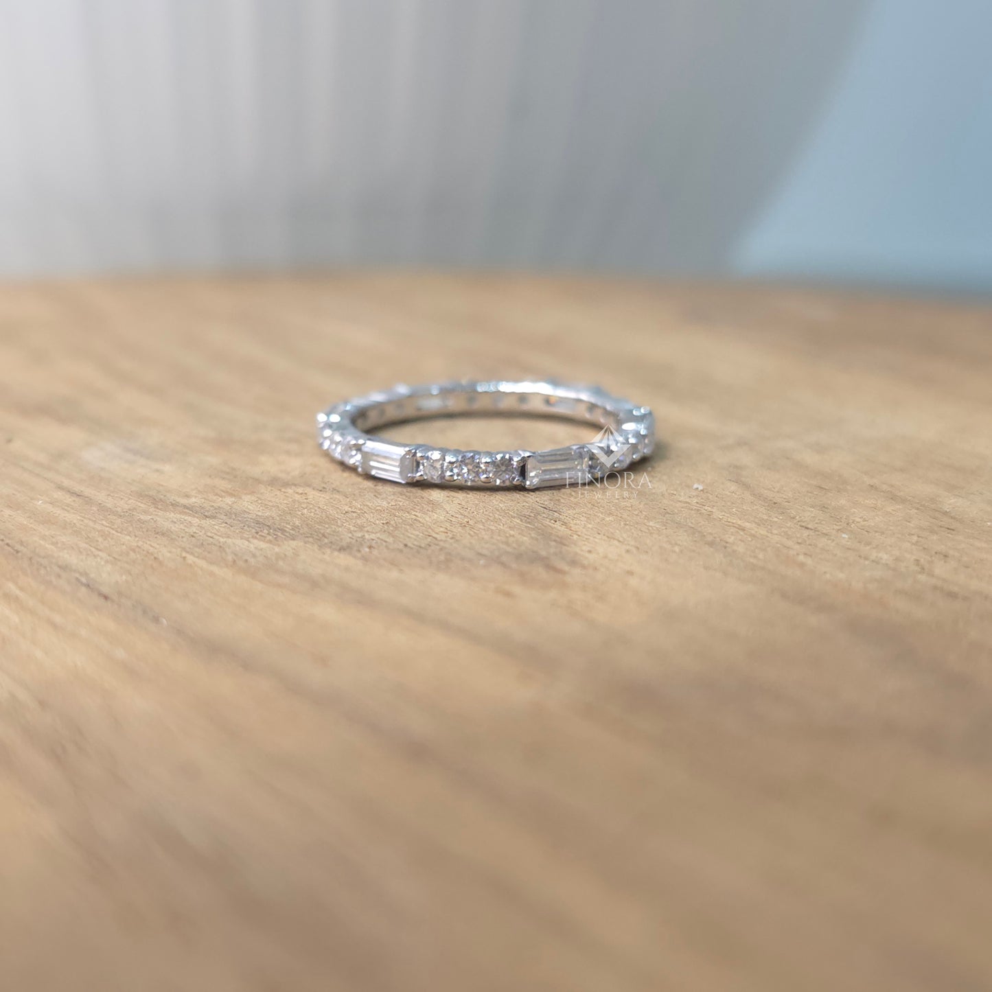 3.25 ct emerald cut moissanite bridal ring set