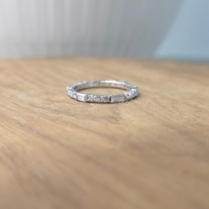 3.25 CT Emerald Cut Moissanite Bridal Ring Set