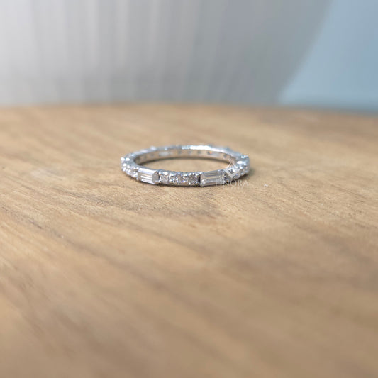 3.25 CT Emerald Cut Moissanite Bridal Ring Set