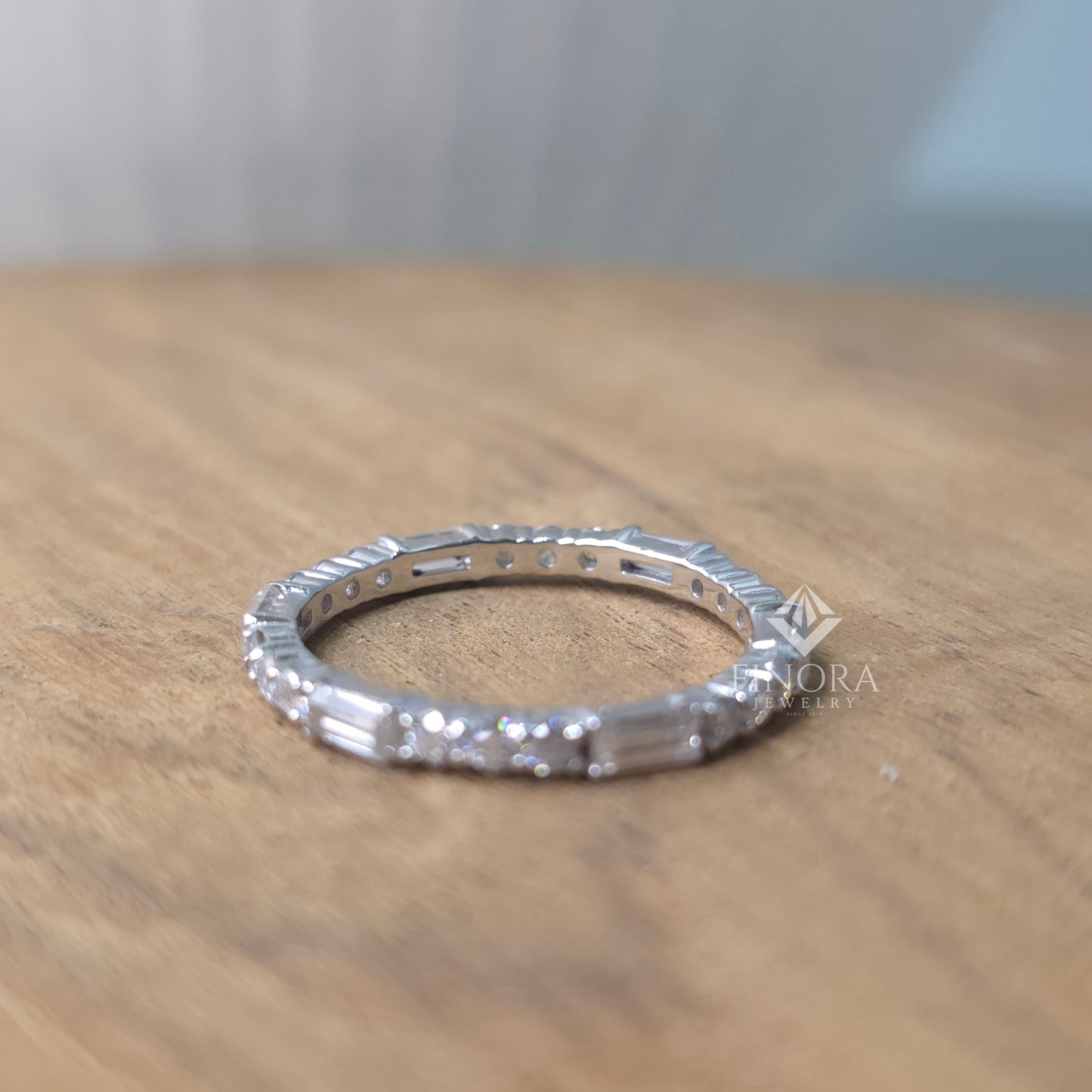 3.25 ct emerald cut moissanite bridal ring set