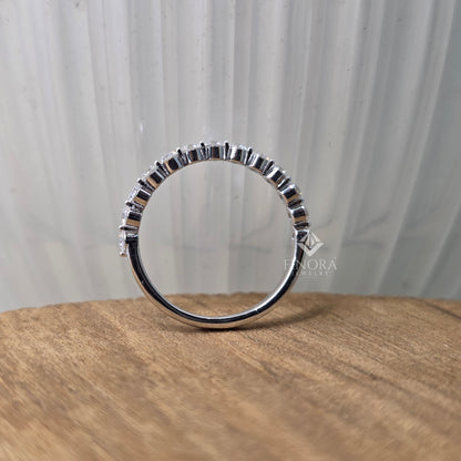 0.62 CT Round Cut Moissanite Half Eternity Band