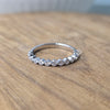 0.62 CT Round Cut Moissanite Half Eternity Band | Colorless VVS Wedding Ring | 925 Sterling Silver | Finora Jewelry