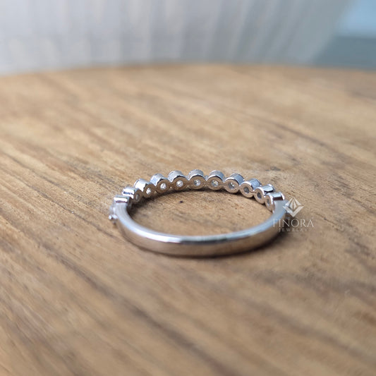 0.62 CT Round Cut Moissanite Half Eternity Band