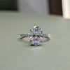 3.51 CT Oval Cut Moissanite Engagement Ring | Colorless VVS Pavé Band | 925 Sterling Silver | Finora Jewelry