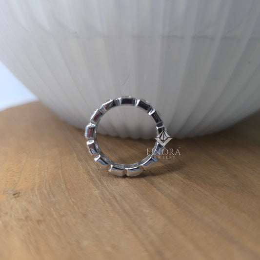 Asscher Cut Moissanite Eternity Band