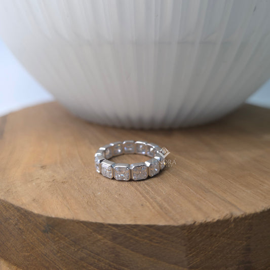 Asscher Cut Moissanite Eternity Band