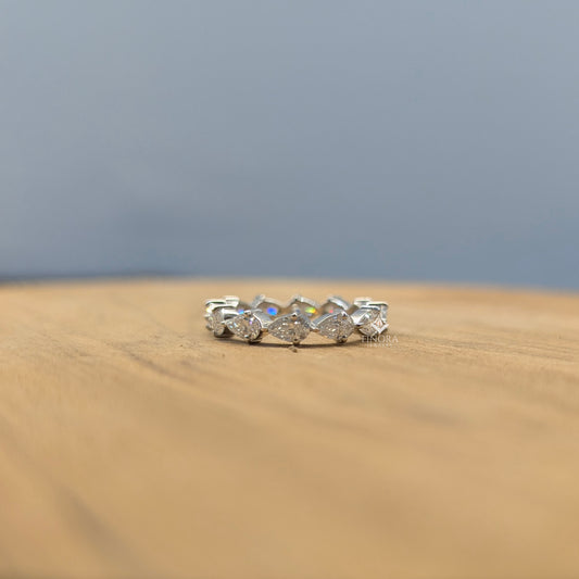 Pear Cut Moissanite Eternity Band by Finora