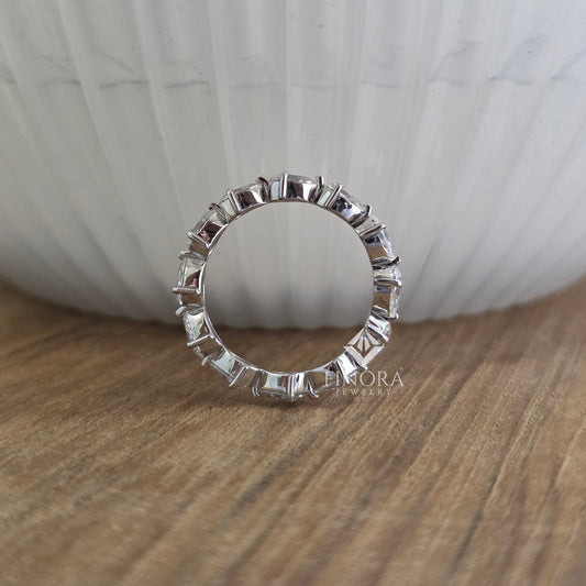 Pear Cut Moissanite Eternity Band by Finora