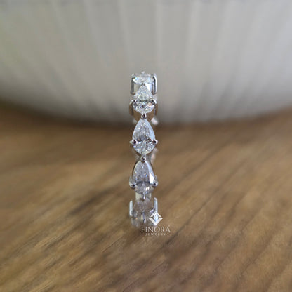 Pear Cut Moissanite Eternity Band by Finora