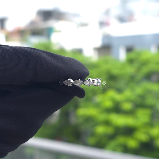 Pear Cut Moissanite Eternity Band by Finora