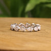 Pear Cut Moissanite Half Eternity Wedding Band, Stackable Ring – Finora Jewelry