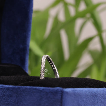 0.38 CT Round Cut Moissanite Twist Band | Colorless VVS Diamond Alternative Wedding Ring | Eternity Band for Women
