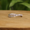 0.38 CT Round Cut Moissanite Twist Band | Colorless VVS Diamond Alternative Wedding Ring | Eternity Band for Women