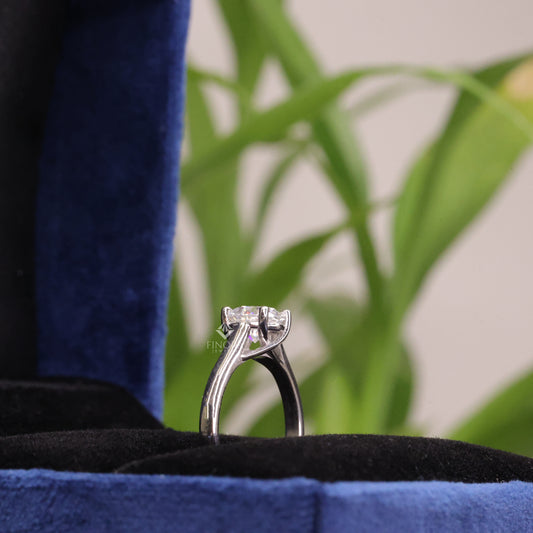 Round Cut Moissanite Solitaire Engagement Ring – Finora Jewelry