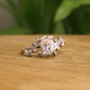 Oval Cut Moissanite Nature-Inspired Engagement Ring, Floral Vine Design – Finora Jewelry