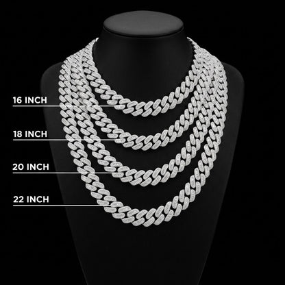 Moissanite Silver Miami Cuban Link Chain - Luxury Hip Hop Choker