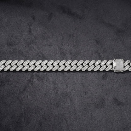 Moissanite Silver Miami Cuban Link Chain - Luxury Hip Hop Choker