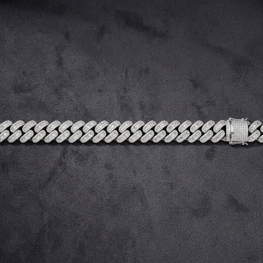 Moissanite Silver Miami Cuban Link Chain - Luxury Hip Hop Choker
