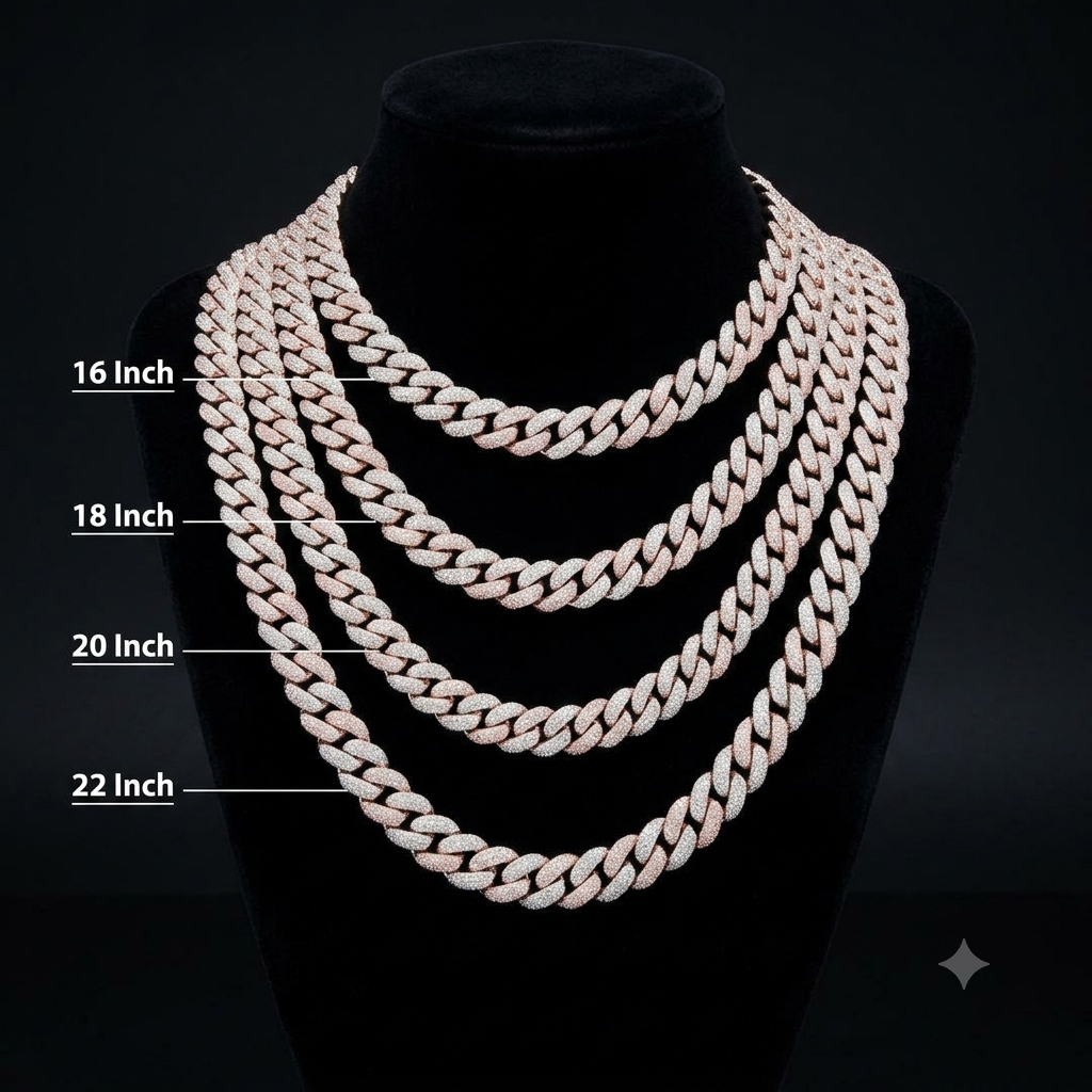iced out rose gold miami cuban chain