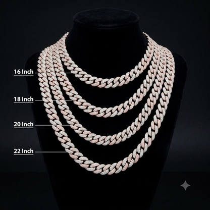 Iced Out Rose Gold Miami Cuban Chain