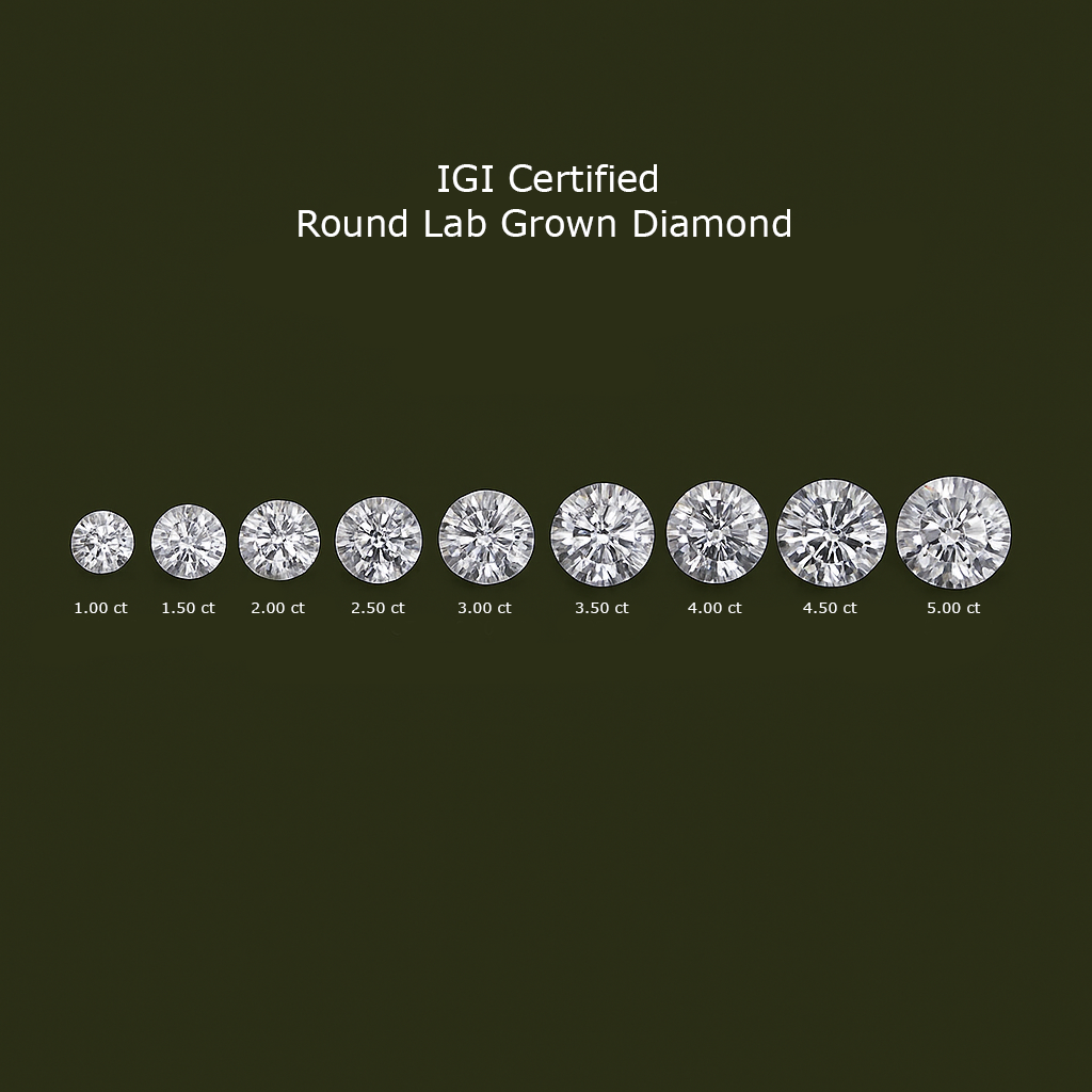 igi certified round lab grown diamond