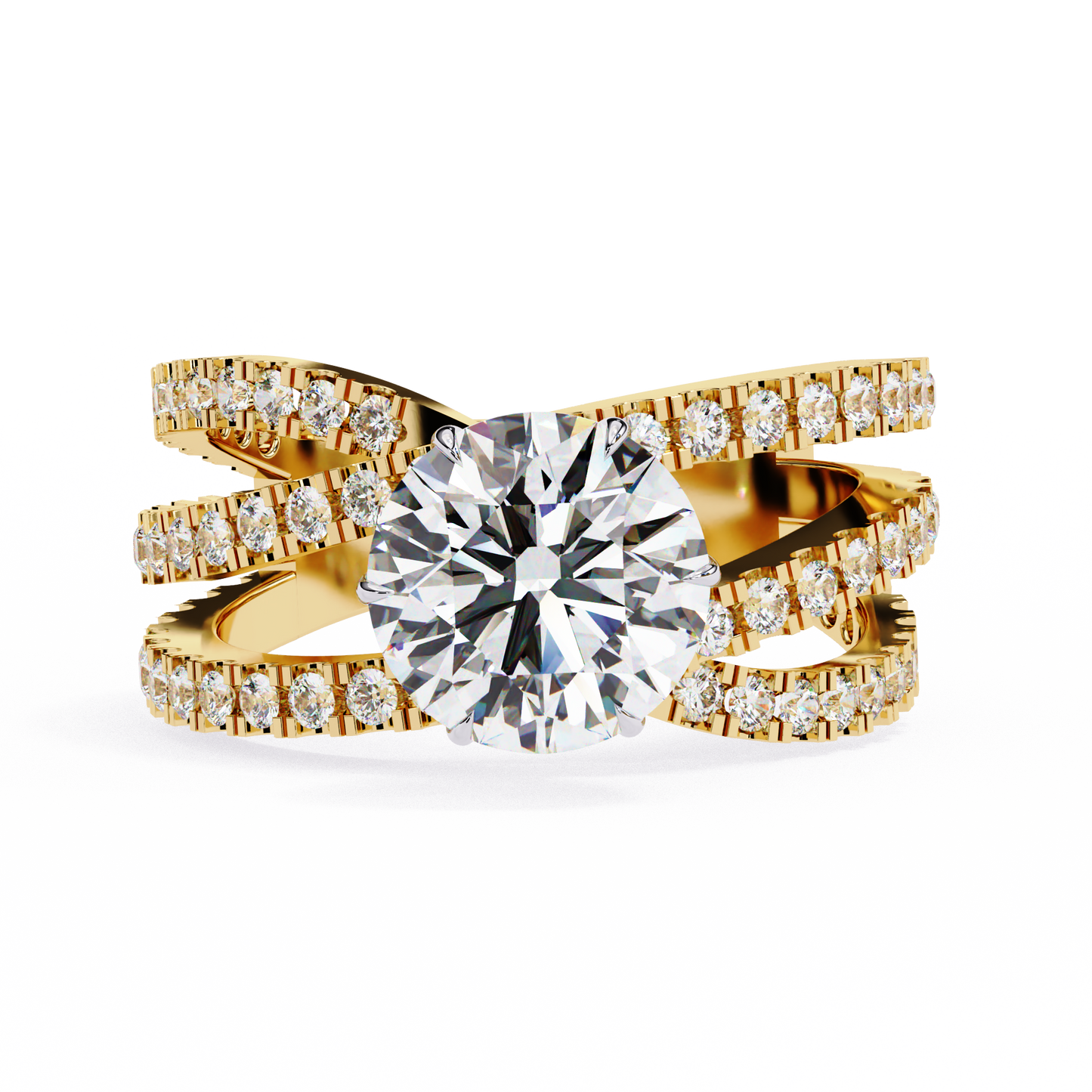 luxury multi-layer diamond engagement ring