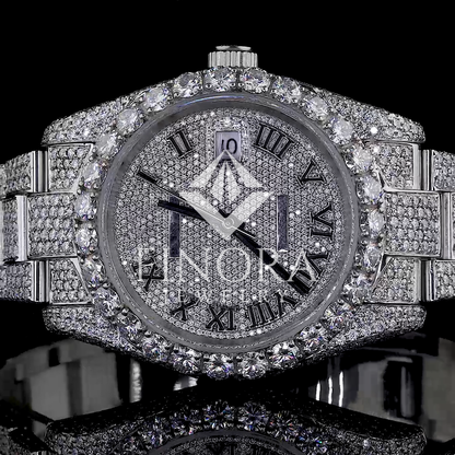 Men's Fully Iced Bust Down Moissanite Diamond Wrist Watch