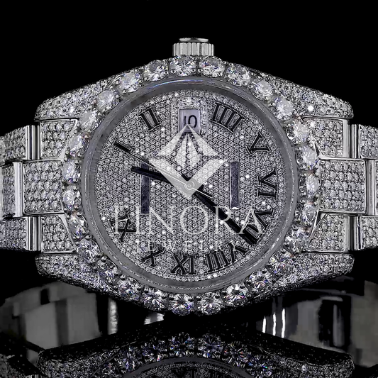 Men's Fully Iced Bust Down Moissanite Diamond Wrist Watch