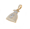 Iced-Out Money Bag Moissanite Pendant Necklace | Pavé Set Diamond Bag Pendant | Luxury Jewelry – Finora Jewelry