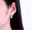 Silver Double Ball Ear Jacket Earrings