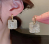 Fashionable Long Rectangle Crystal Dangle Earrings