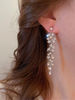 Crystal Vine Leaf Statement Drop Earrings