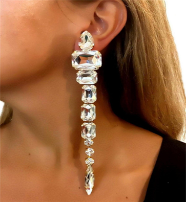 Cascading Crystal Statement Drop Earrings