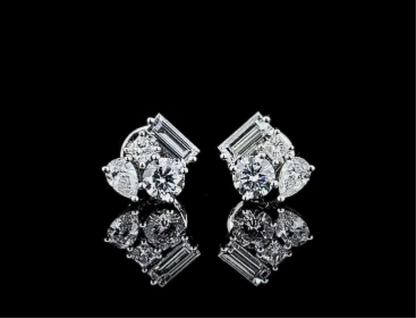 Multi-Cut Cluster Stud Earrings