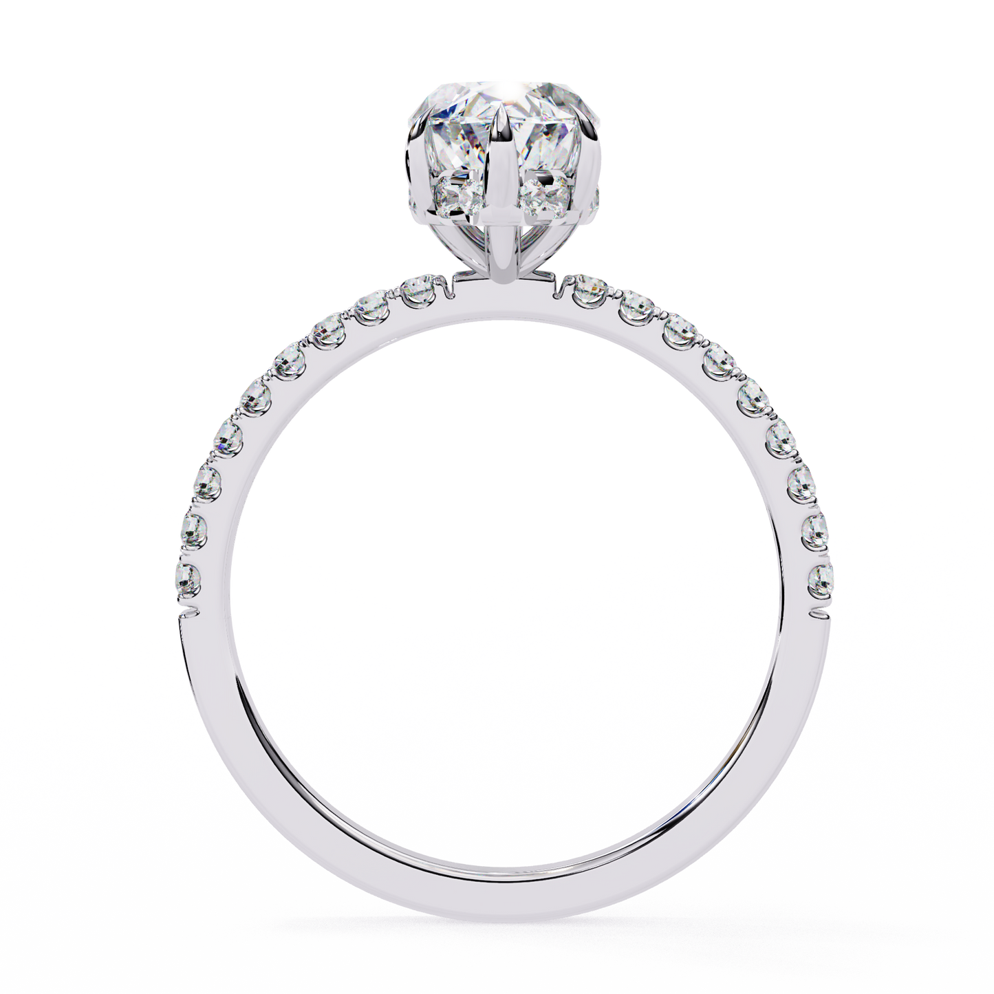 marquise cut moissanite engagement ring – 1.41 ct center – pavé band – 925 silver / 10k & 14k gold / platinum | finora jewelry