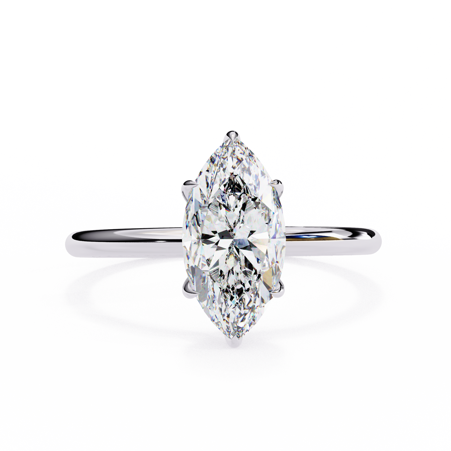 marquise cut moissanite solitaire engagement ring – sleek design in 925 silver, 10k & 14k white, yellow, rose gold, or platinum | finora jewelry