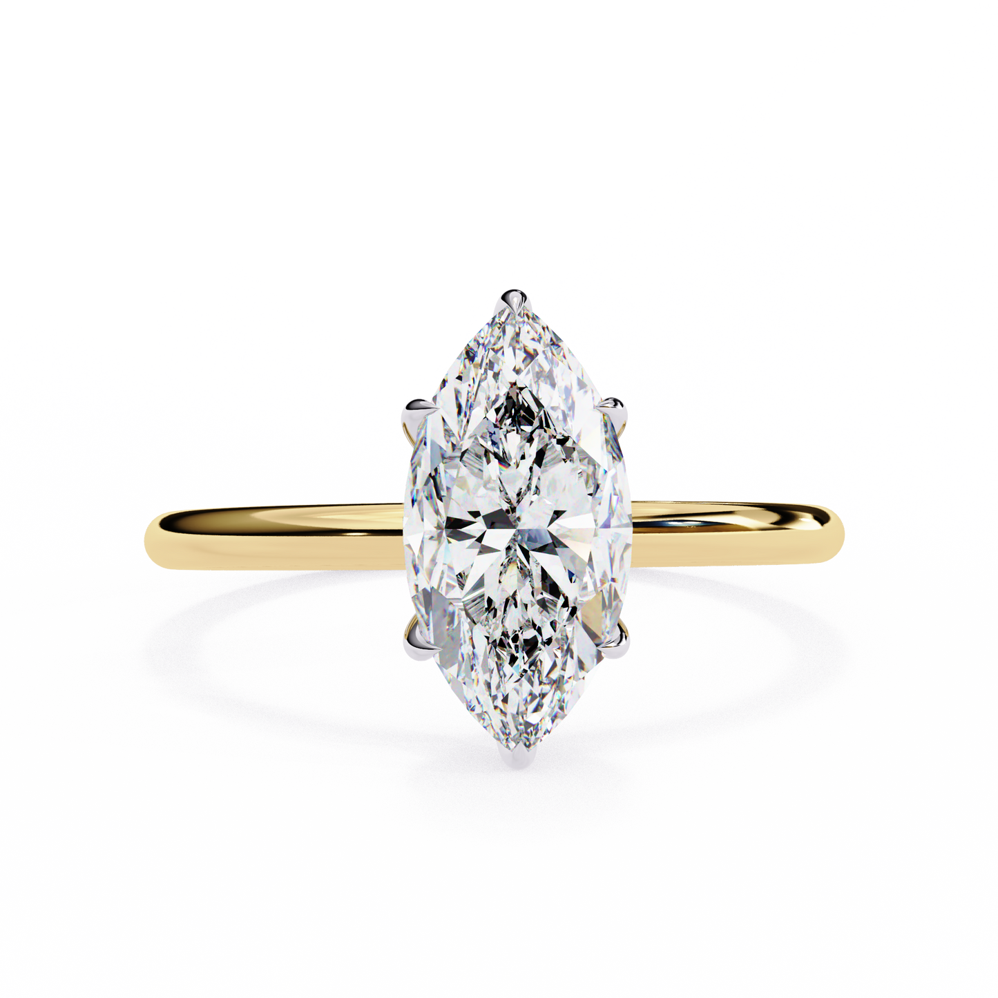 marquise cut moissanite solitaire engagement ring – sleek design in 925 silver, 10k & 14k white, yellow, rose gold, or platinum | finora jewelry