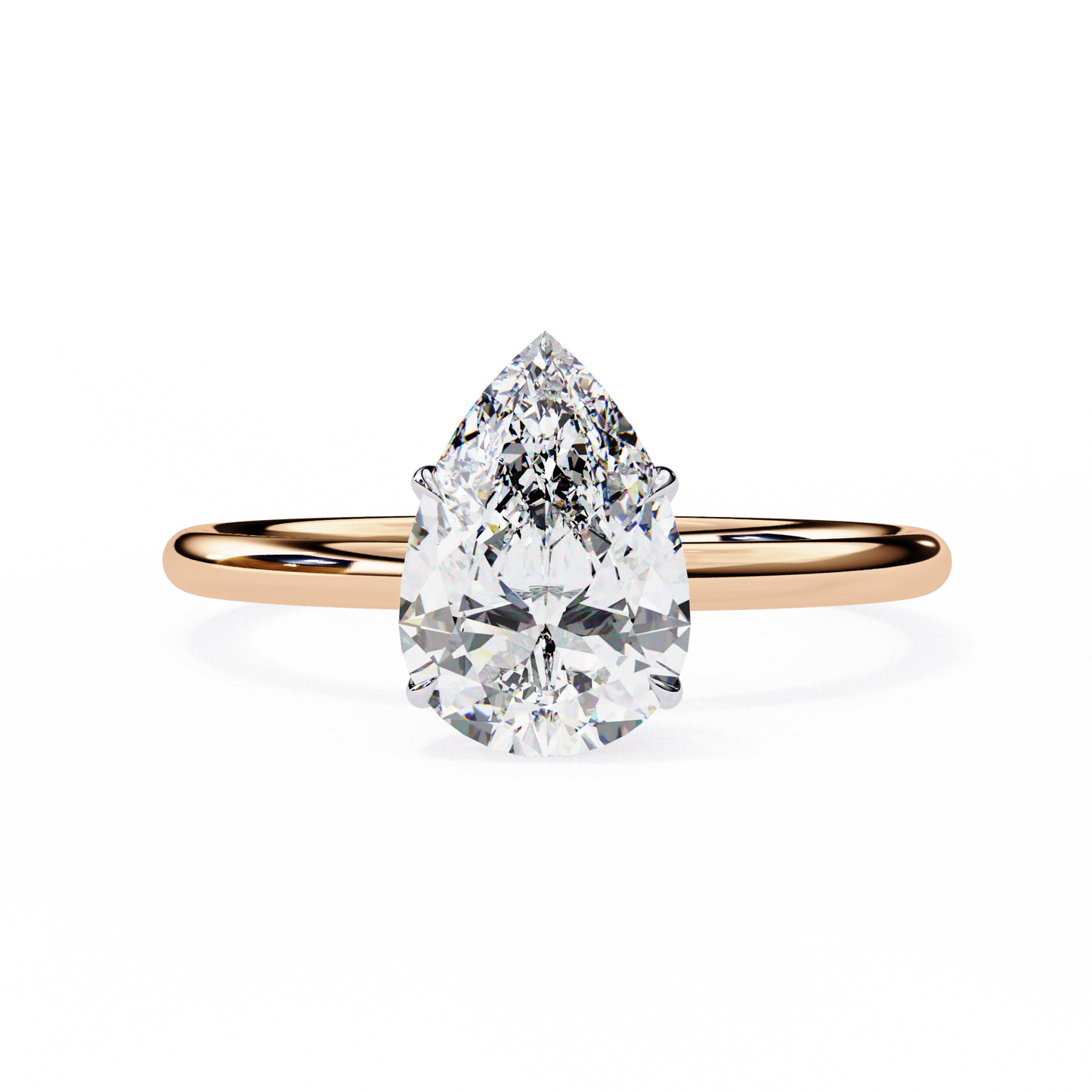 pear shaped moissanite solitaire engagement ring – elegant teardrop design in 925 silver, 10k & 14k gold, or platinum | finora jewelry