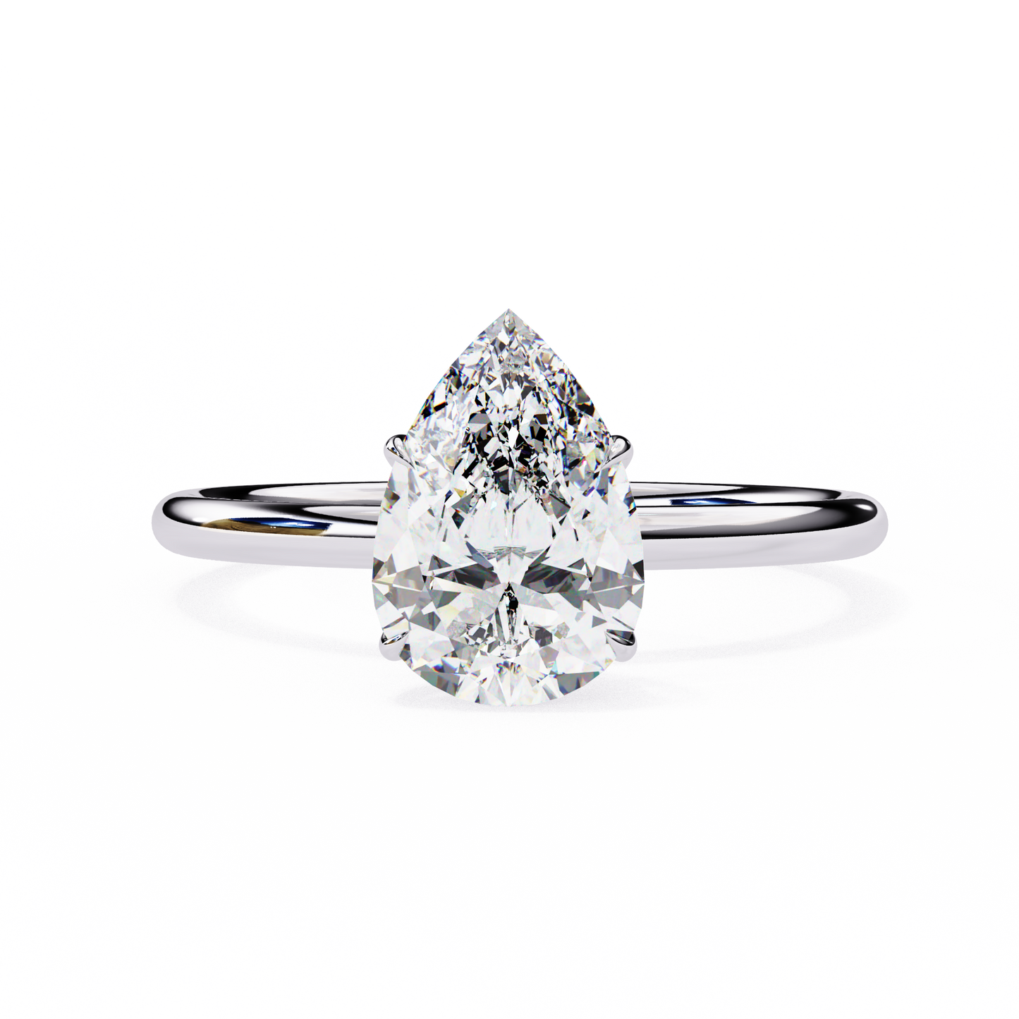 pear shaped moissanite solitaire engagement ring – elegant teardrop design in 925 silver, 10k & 14k gold, or platinum | finora jewelry