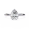 Pear Shaped Moissanite Solitaire Engagement Ring – Elegant Teardrop Design in 925 Silver, 10K & 14K Gold, or Platinum | Finora Jewelry
