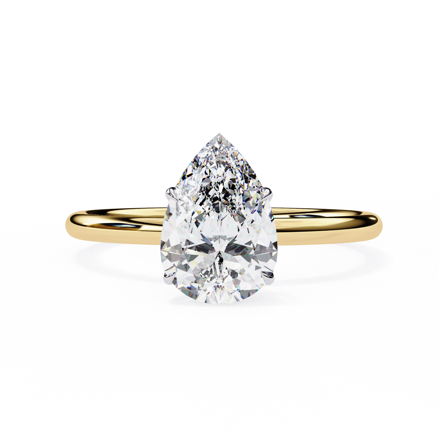 pear shaped moissanite solitaire engagement ring – elegant teardrop design in 925 silver, 10k & 14k gold, or platinum | finora jewelry