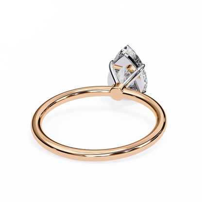 Pear Shaped Moissanite Solitaire Engagement Ring – Elegant Teardrop Design in 925 Silver, 10K & 14K Gold, or Platinum | Finora Jewelry